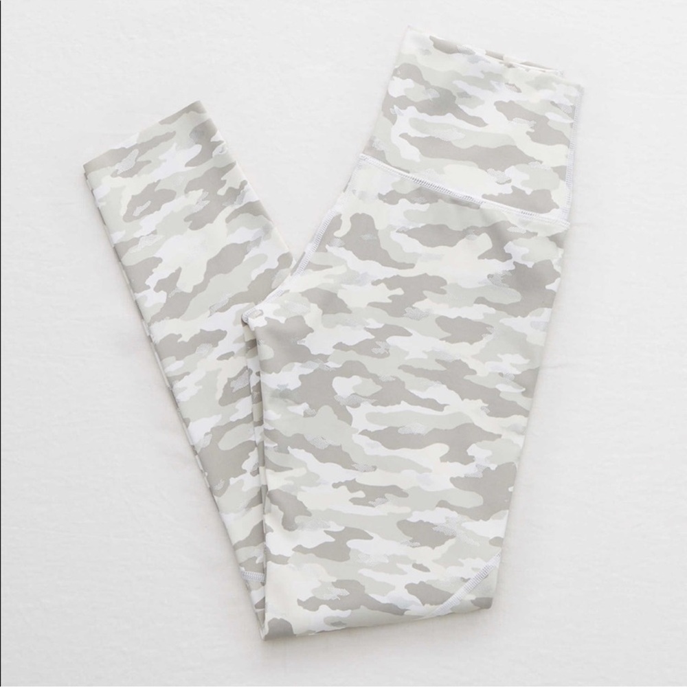 Aerie Offline Gray White Camo Joggers Leggings American Eagle Outfitters XXL